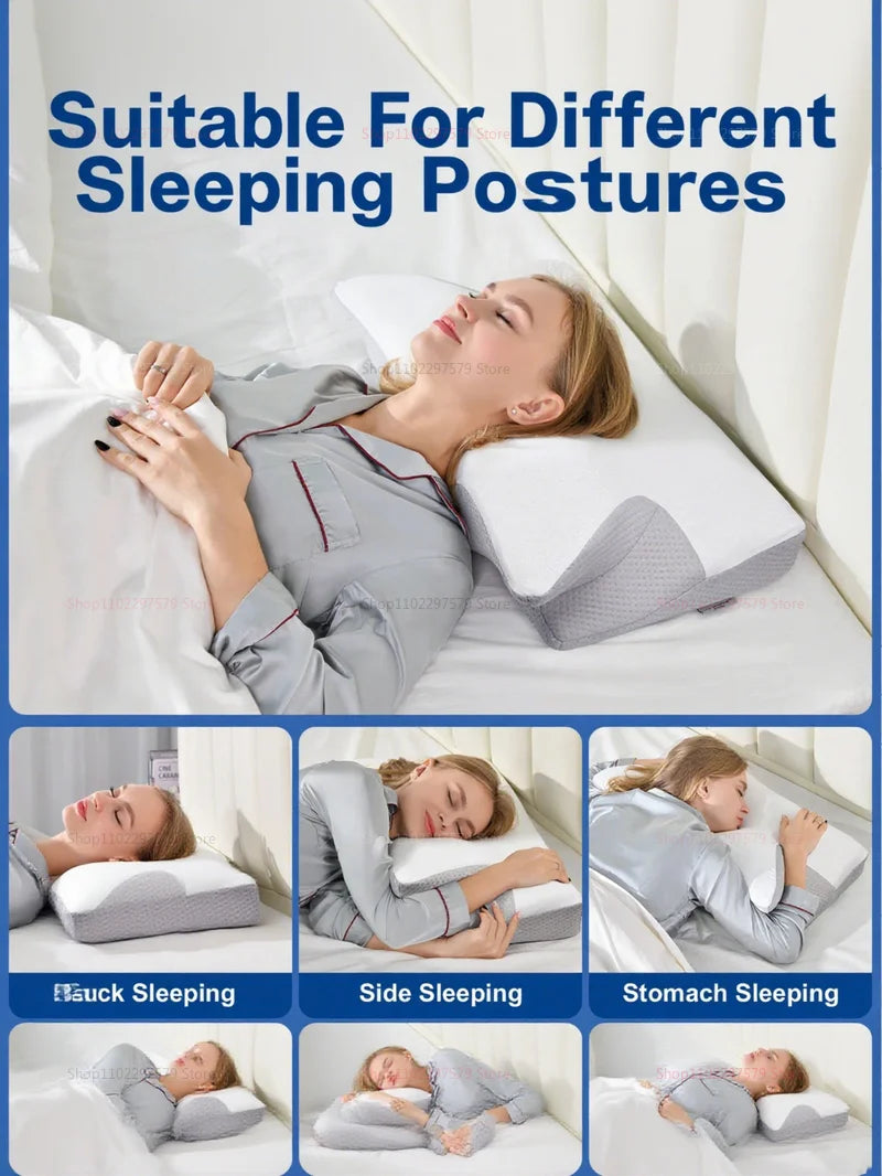 Cervical Support Pillow Memory Foam Neck Pain Relief Pillow for Neck and Shoulder Comfort Ergonomic Cervical Cushion for Sleep
