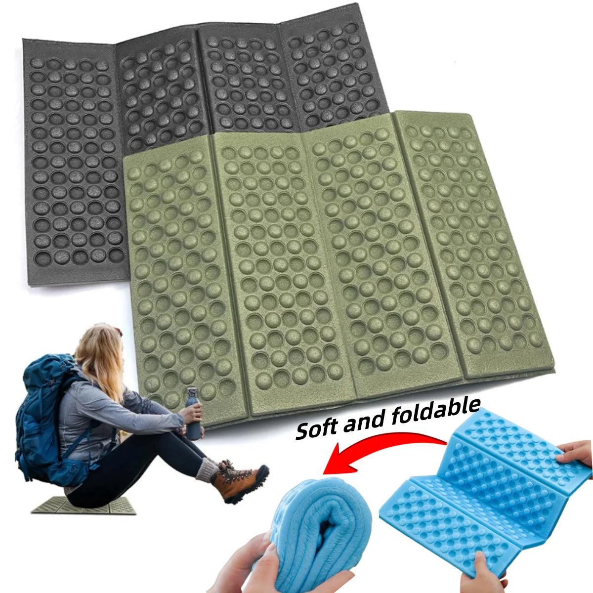 1PC Lightweight Waterproof Foldable Mini Kneeling And Seat Cushion XPE Foam Folding Mat Sitting Pad For Outdoor Activities
