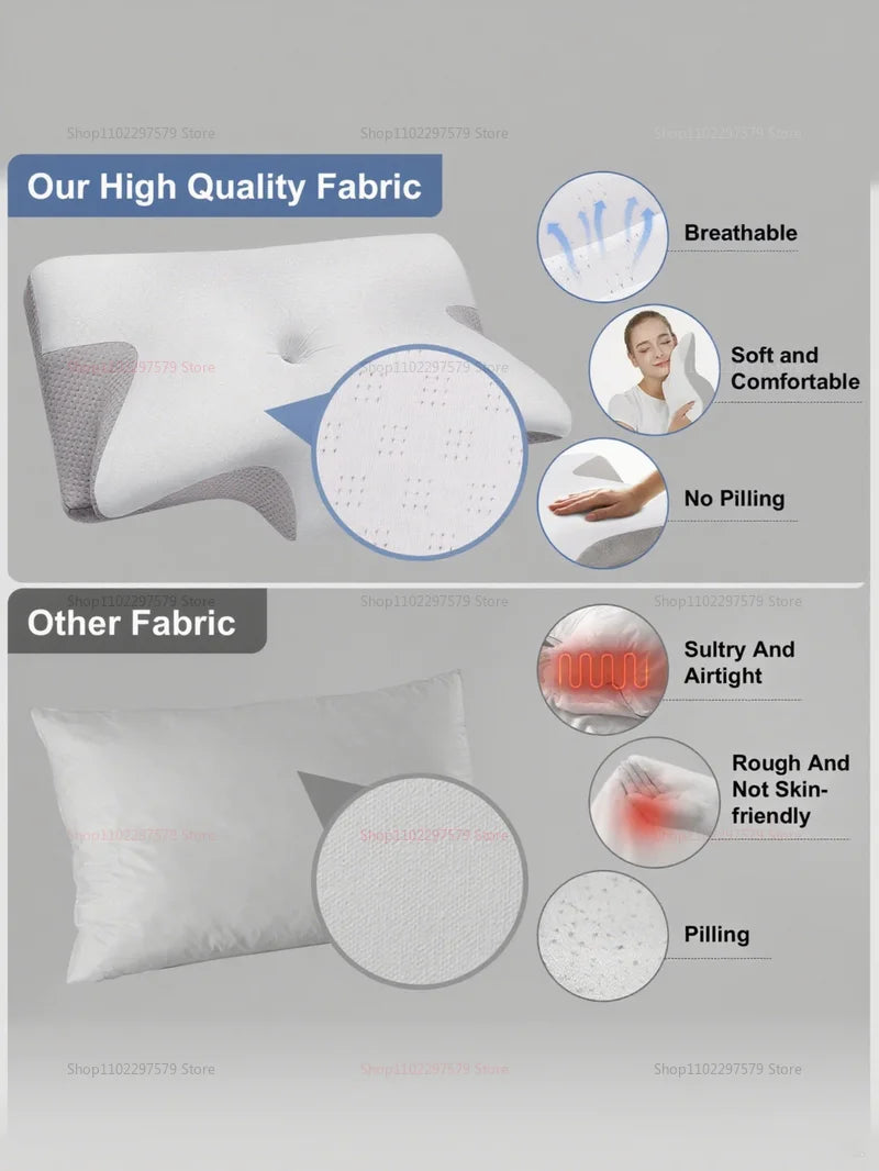 Cervical Support Pillow Memory Foam Neck Pain Relief Pillow for Neck and Shoulder Comfort Ergonomic Cervical Cushion for Sleep
