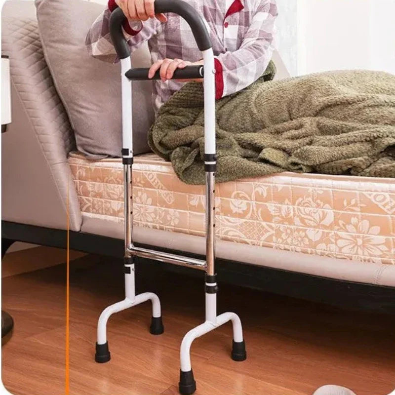 Carbon Steel Senior Assistance Device  Mobile Toilet Bedside Handle Sturdy Suction Cup Bar  Four-Leg Cane Toilet Support
