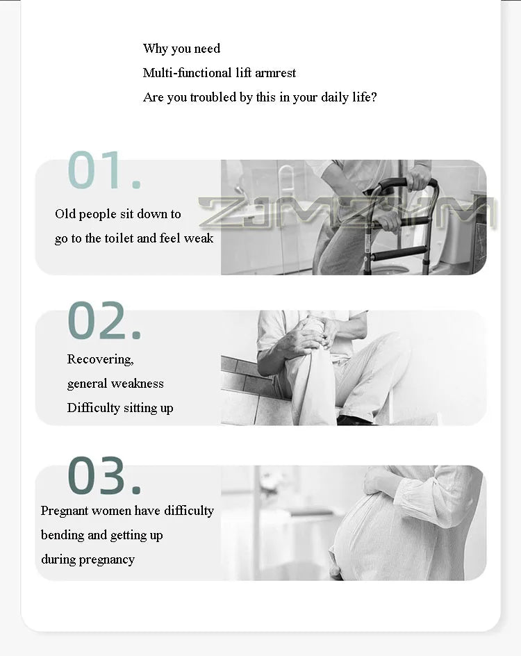 Mobile Get Up Booster Railing Sofa Stand Up Assist Frame Armrest Adjustable Height Chair Lift Assist Devices For Seniors Adults