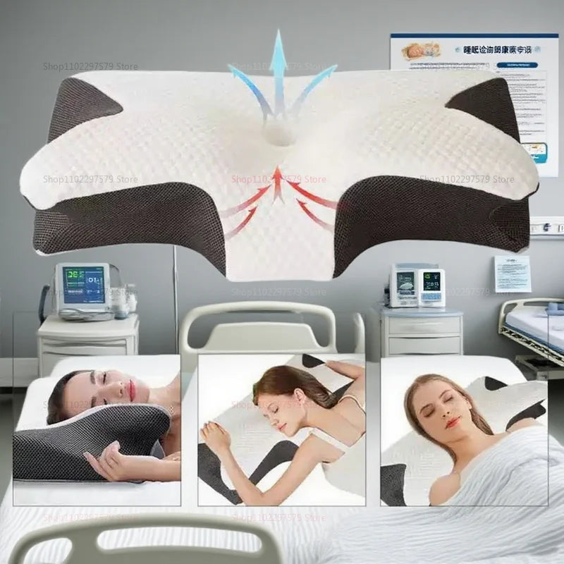 Cervical Support Pillow Memory Foam Neck Pillow for Pain Relief Non Collapse Ergonomic Pillow for Sleeping Travel Home Use