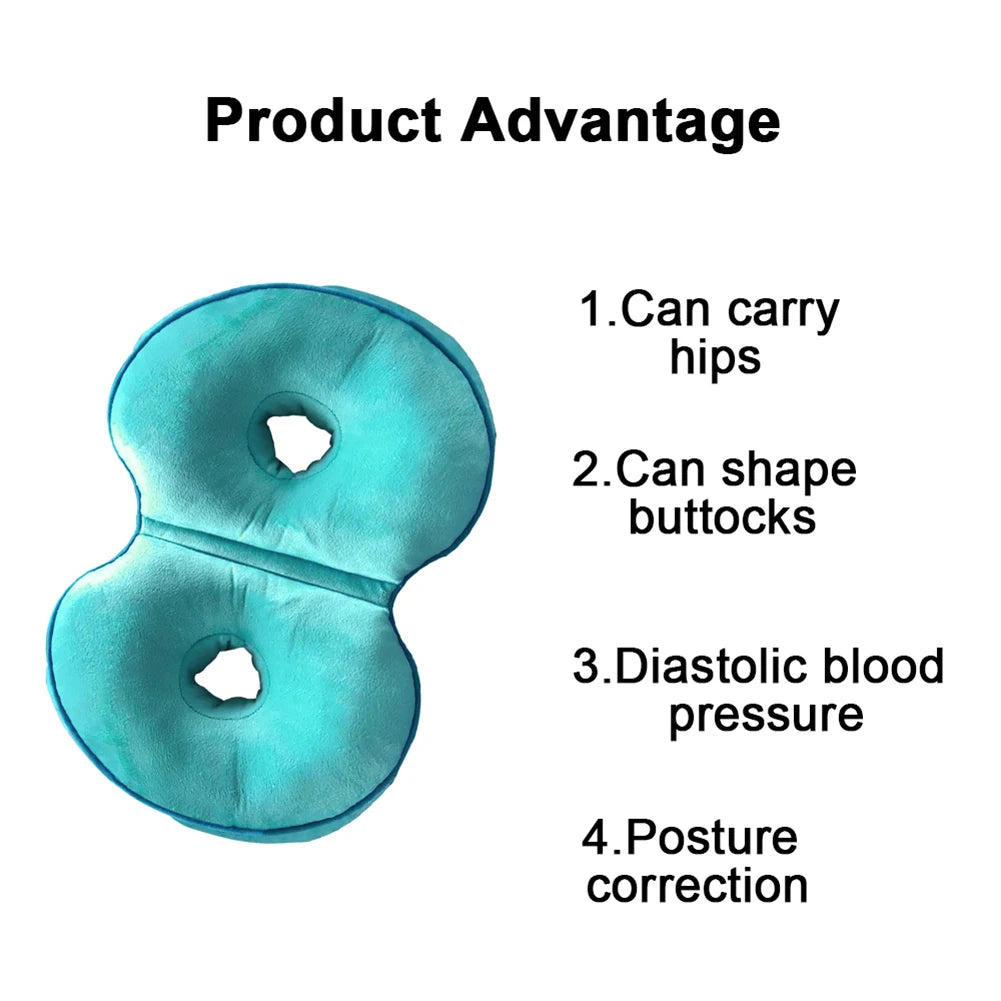 Multifunction Dual Comfort Orthopedic Cushion Pelvis Pillow Memory Foam Hip Lift Hips Up Seat Cushion for Pressure Relief