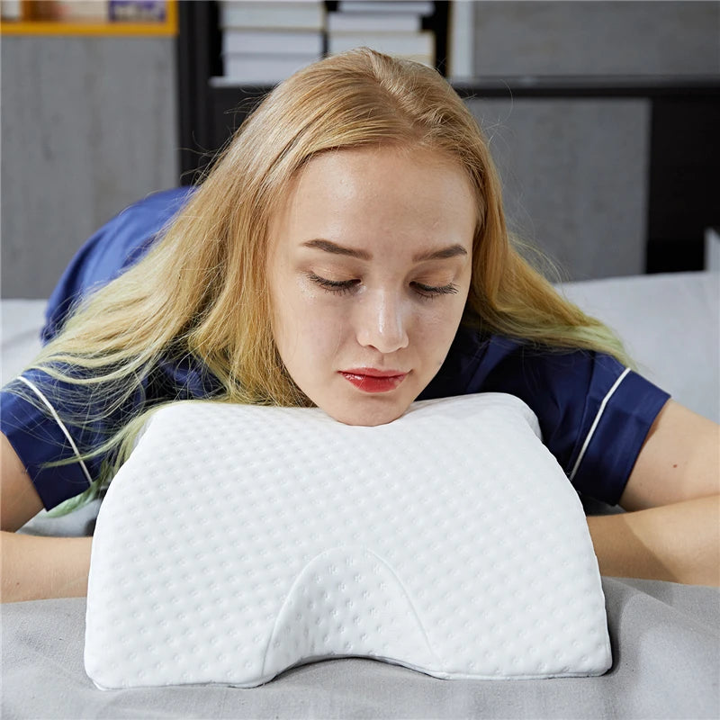 U-Shaped Curved Orthopedic Pillow for Sleep Memeory Foam Hand Pillow Hollow Orthopedic Products Neck Pillow Travel Side Sleepers