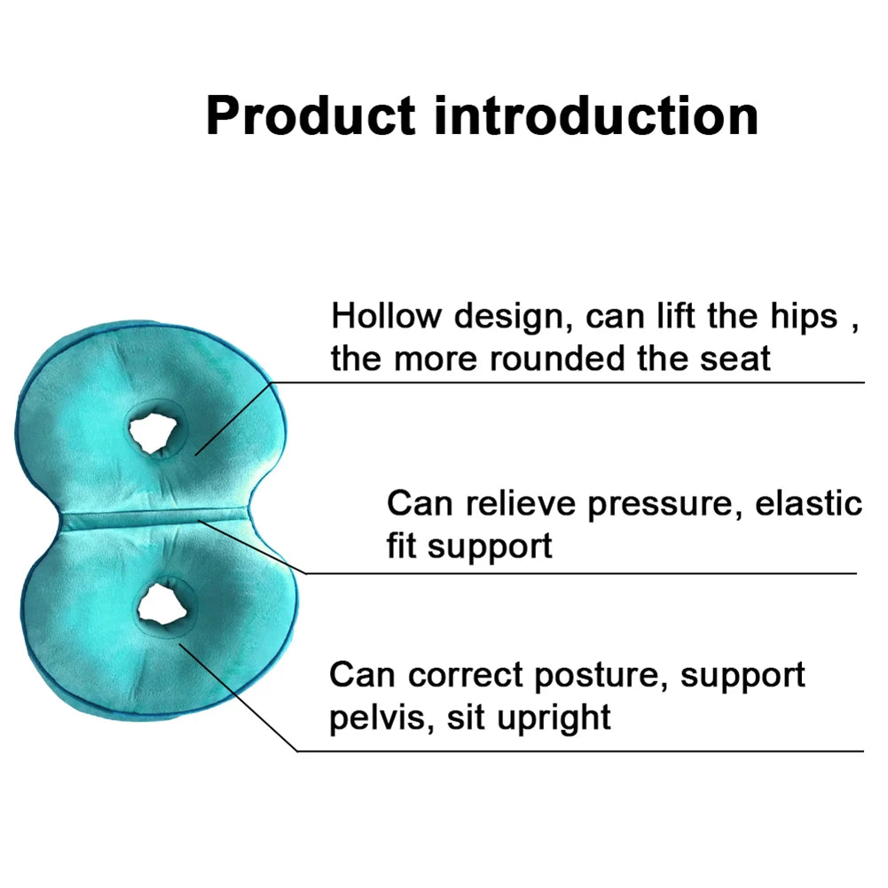 Multifunction Dual Comfort Orthopedic Cushion Pelvis Pillow Memory Foam Hip Lift Hips Up Seat Cushion for Pressure Relief