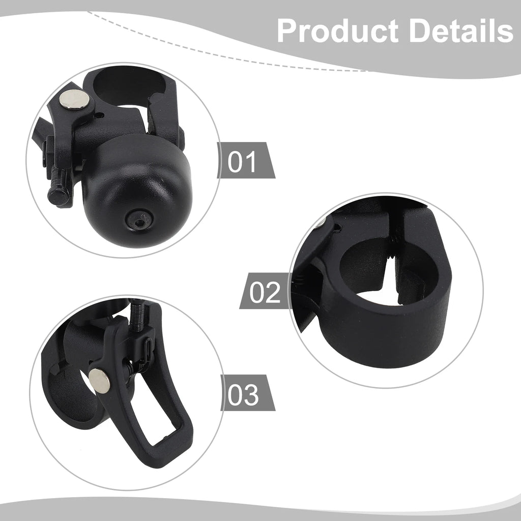 Electric Scooter Small Bell 6x4x3cm Stainless Steel Black Bell For Xiaomi 1S/PRO For M365 Scooters Acessories