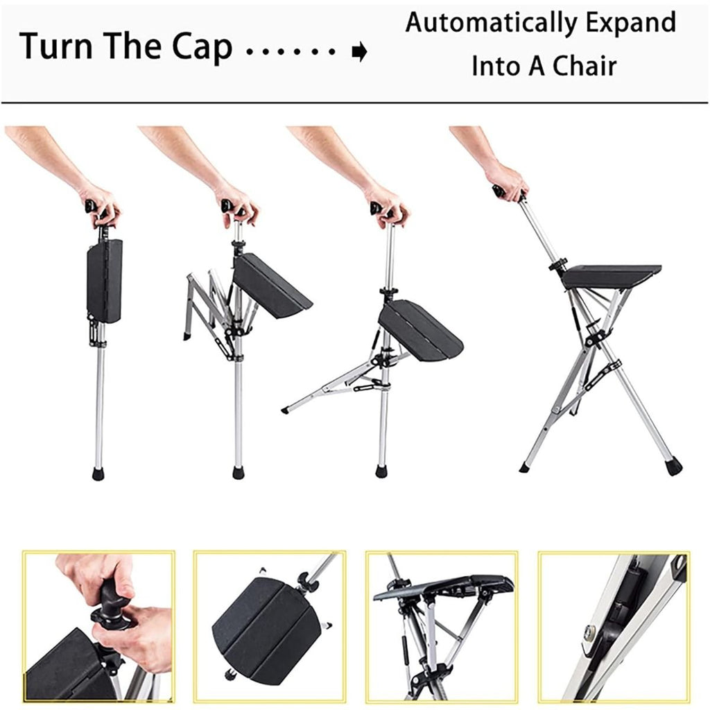 DualRest® – Bastón con Asiento Ergonómico Plegable (Soporta hasta 100 kg) - paraelabuelo.com