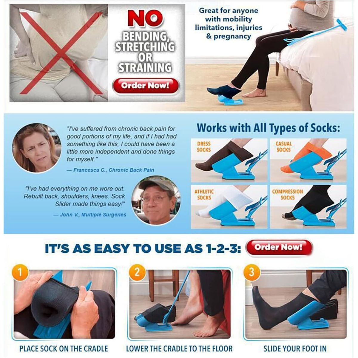 EasySock® – Asistente para Medias y Calzador 2 en 1 (Diseño Ergonómico) - paraelabuelo.com