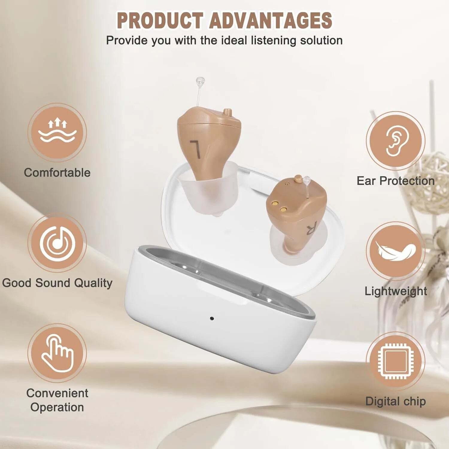 HearClear® C20 – Mini Amplificador Auditivo Recargable Intraural (Par) - paraelabuelo.com
