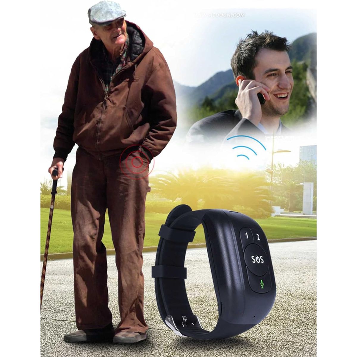 Reloj Inteligente SOS 4G con GPS y Detección de Caídas para Mayores - paraelabuelo.com