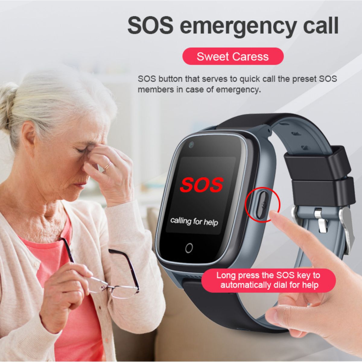 SafeTrack® – Reloj Inteligente 4G con GPS, Botón SOS y Detección de Caídas - paraelabuelo.com