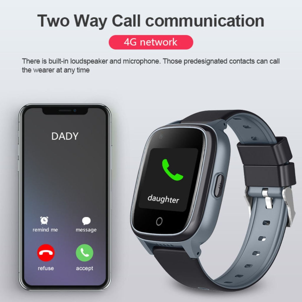 SafeTrack® – Reloj Inteligente 4G con GPS, Botón SOS y Detección de Caídas - paraelabuelo.com