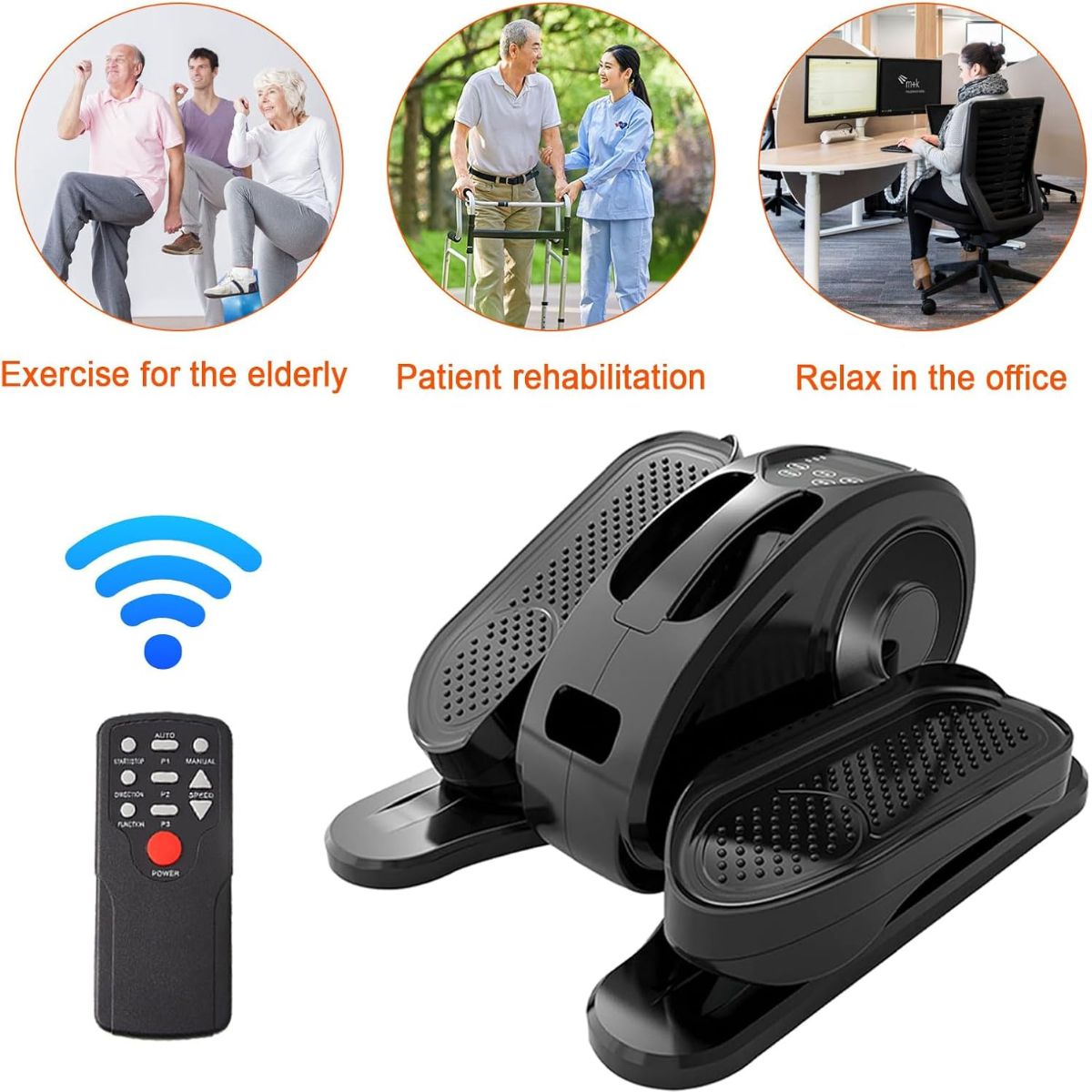 SmartStep® – Elíptica Compacta Eléctrica Bajo Escritorio con Control Remoto - paraelabuelo.com
