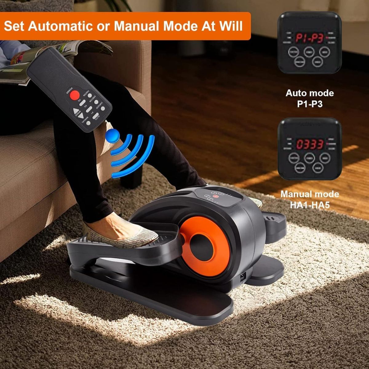 SmartStep® – Elíptica Compacta Eléctrica Bajo Escritorio con Control Remoto - paraelabuelo.com